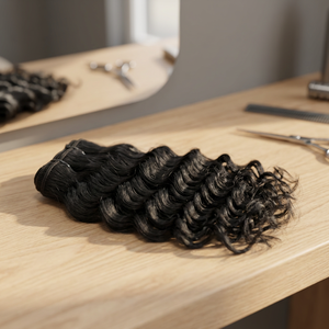 ผมต่อแบบเวฟ HD Lace Wefted Indian Raw Hair Extensions ความยาว 8-30 นิ้ว พร้อมชุดผมแบบเทปขนาด 8 20 26 28 นิ้ว - Product Image 4