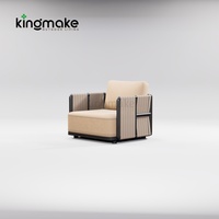 Canapé d'extérieur moderne en forme de L avec table basse ronde, mobilier de jardin en corde tressée, ensemble de canapés modulaires