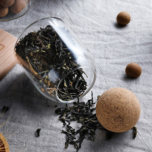 Jarra de almacenamiento de vidrio con tapón de bola de corcho, alta borosilicato, para beber dulces, té, café y granos - Product Image 5