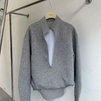 Ensemble de survêtement décontracté deux pièces effet faux deux pièces pour l'automne, tenue de sport ample pour la marche, sweat-shirt à manches longues + pantalon de survêtement, ensemble 2 pièces
