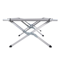 Lit de camping individuel pliable et réglable en alliage d'aluminium, portable pour les loisirs en extérieur et les pauses déjeuner