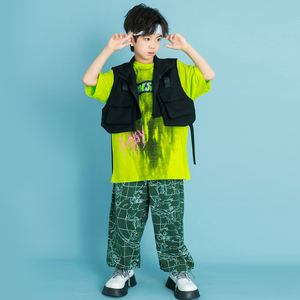 Vêtements Hip Hop de salle de bal pour enfants, débardeur Cargo noir, pantalon de jogging imprimé pour filles garçons, costumes de danse jazz, vêtements de rue pour adolescents - Product Image 5