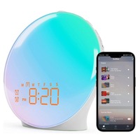 Contrôleur de lumière de croissance intelligent avec commande vocale par application, radio FM, 18 couleurs, bruit blanc, réveil, veilleuse pour chambre à coucher