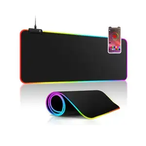 Custom RGB Mouse Pad Waterproof Luminous Rubber Mousemat Bluetooth Voice-Activated LED Gaming Mouse Pad