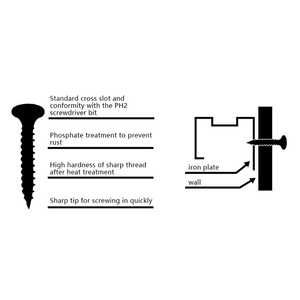 Fabricante de Fijaciones, Tornillo para Paneles de Yeso de Acero Negro de 3.5x25 mm, Cabeza de Trompeta, Fosfato Negro, Rosca Fina, Marca <span class=keywords><strong>SUNO</strong></span> - Product Image 5