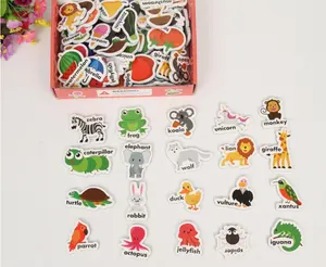 Vente en gros de jouets éducatifs magnétiques personnalisés pour enfants avec animaux de zoo autocollants pour réfrigérateur