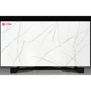 Coiffeuse en marbre blanc Calacatta moderne personnalisable, comptoir en pierre de quartz artificiel durable, certifié NSF, 5 étages - Product Image 1