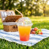 Lot de 50 gobelets en plastique transparent de 16 oz avec couvercles plats, anti-fuite, sans BPA, jetables, pour boissons froides, fêtes, limonade