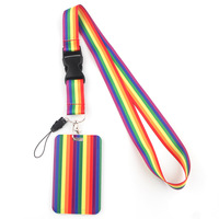 Lanière personnalisée avec logo, transgenre, lesbienne, gay, fierté, sublimation couleur pleine, homosexuelle, arc-en-ciel, avec boucle de sécurité