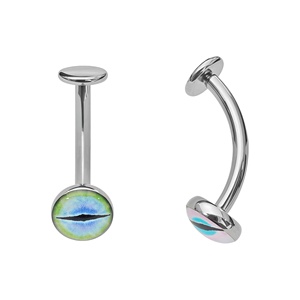 Anillo <span class=keywords><strong>de</strong></span> Piercing para <span class=keywords><strong>Ombligo</strong></span> Unisex <span class=keywords><strong>de</strong></span> Aleación <span class=keywords><strong>de</strong></span> Titanio ASTM F136 G23 con Borde Envolvente y Diseño Flotante <span class=keywords><strong>de</strong></span> Ojo <span class=keywords><strong>de</strong></span> <span class=keywords><strong>Gato</strong></span> con Gota <span class=keywords><strong>de</strong></span> Aceite - Product Image 2