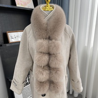 Nouveau foulard musulman carré en fausse fourrure de vison et de renard, avec pompon en fourrure magnétique polyvalent, châle double face en peluche pour l'automne et l'hiver