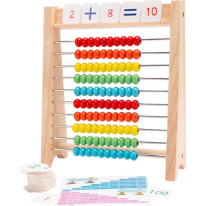 Wooden 10X10 Bead Calculator Mathematics Baby Children Montessori Early Educational Learning Math Game Teaching Aids Toys - Product Image 1