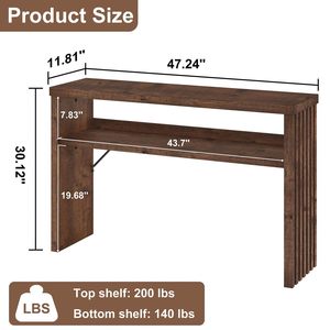 Mesa Consola de Madera Rústica Moderna SENYU con Estante de Almacenamiento para Muebles de Sala de Estar - Product Image 3