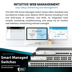 สวิตช์ D-Link 28 พอร์ต Gigabit Smart Managed PoE+ พร้อมพอร์ต PoE+ 24 พอร์ต (370W) + พอร์ต SFP 4 พอร์ต รุ่น DGS-1210-28MP มีสินค้าในสต็อก - Product Image 4