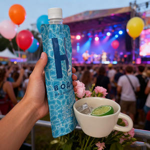 Pochette à bec verseur personnalisable en PE recyclable de 300 ml avec impression en héliogravure pour eau minérale et boissons - Product Image 4