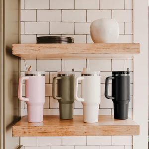 Mug de voyage sportif avec logo, 40 oz, en acier inoxydable, isotherme, pour café et bière, avec poignée et paille - Product Image 4