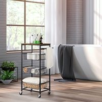 Chariot de rangement utilitaire roulant à 4 niveaux en métal mobile de cuisine avec roues