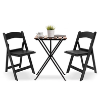 Chaises pliantes en bois brun avec coussin rembourré blanc, sièges pour invités adultes pour événements de mariage