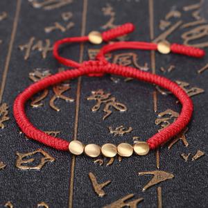 New Design Creative Handmade Braided Tibetan Buddhist Bracelet Irregular Copper <strong>Bead</strong> Lucky Rope Bracelet for Men Women Gifts - Product Image 1
