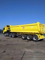 Agrégat 45cbm 80 tonnes 4 essieux remorques de camion à benne basculante en forme de U/semi-remorque à benne basculante
