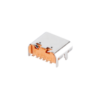 100pcs USB Type-C 암 커넥터 6P/16P 4 고정 핀 SMD 고전류 고속 충전 소켓 PCB 충전 포트용 USB 커넥터