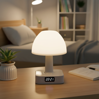 Lampe de chevet LED rechargeable à commande tactile, affichage de l'horloge numérique, lumière de nuit à 3 couleurs, lampe sans fil à piles pour chambre à coucher, chambre d'enfant