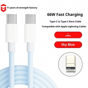 Cable tipo C <span class=keywords><strong>de</strong></span> 60W que teje carga rápida 1M 2M tipo C a tipo Cable <span class=keywords><strong>de</strong></span> carga Cables <span class=keywords><strong>de</strong></span> datos para teléfono inteligente - Product Image 6
