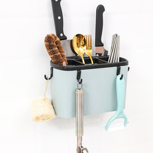 Wall Mounted Kitchen Organizer Plastic Utensil Holder Multi Function Storage Rack For Kitchen Minimalist Design - Product Image 3