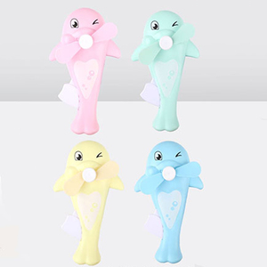 Tùy Chỉnh Món Quà Nhỏ Phim Hoạt Hình Cá Heo Quạt Ba Màu Hỗn Hợp Hộp Hiển Thị Áp Lực Tay Quạt Di Động Vào Mùa Hè - Product Image 3