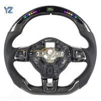 Volant de direction en fibre de carbone véritable personnalisé de haute qualité YZ pour Volkswagen Golf Jetta MK6 GTI CC, volant en cuir perforé
