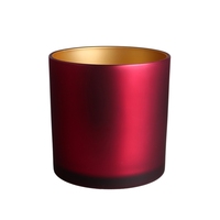 Ventes en gros de pots à bougies en verre rouge doré vides de 12 oz (450 ml) avec couvercles en métal pour la fabrication de bougies parfumées