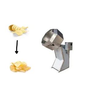 Stainless Steel Octagonal Potato Chips Flavor Mixer Snack Food Popcorn Seasoning Coating Flavoring Machine Drum Mixing Equipment
