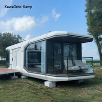 Kawagebo-Capsule conteneur commercial de luxe préfabriqué moderne de 40 pieds, petite maison, capsule spatiale, 2 chambres à coucher