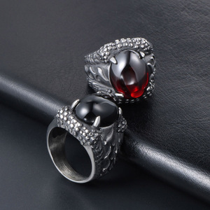 Dragon Claw Red Gemstone Men's <b>Ring</b> <b>Titanium</b> Steel Spike Design Gift Jewelry SA719 - Product Image 4