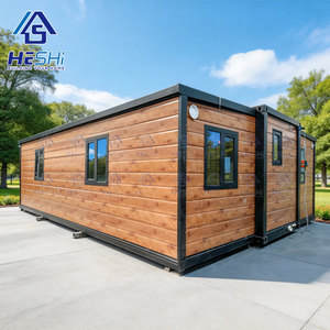 HESHI Modern Container House Rectangle Office Portable Building Wood Panel Design - Product Image 1