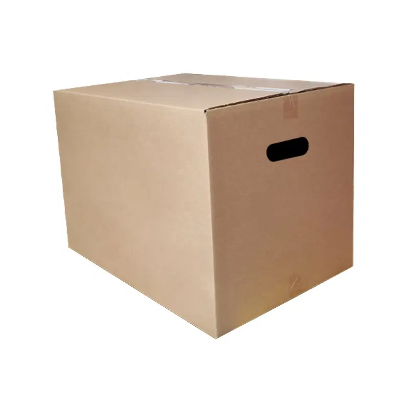 Grosir karton karton bergerak kemasan karton kotak bergerak bergelombang daur ulang coklat karton pengiriman besar lipat bergelombang