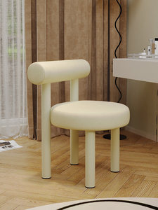 <span class=keywords><strong>Chaise</strong></span> de <span class=keywords><strong>coiffeuse</strong></span> nordique moderne, tabouret de chambre à coucher en tissu technologique simple avec dossier, <span class=keywords><strong>chaise</strong></span> de maquillage, <span class=keywords><strong>chaise</strong></span> de lecture de luxe léger - Product Image 2