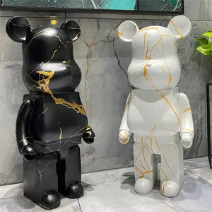 Solid wood ornaments with adjustable joints Marble Brickbear Statue Fashion Doll Toy Collection