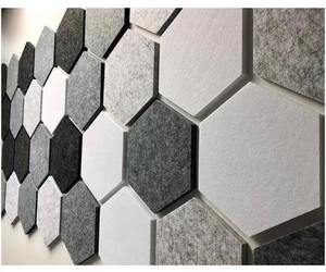Hexagone insonorisé haute densité auto-adhésif 100% PET Polyester fibre panneau acoustique insonorisé bâton sur panneaux muraux - Product Image 2