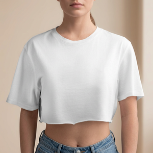 Women Cropped T Shirt 100% Cotton O Neck Short Sleeve Custom Print Casual Summer Tee - Product Image 2