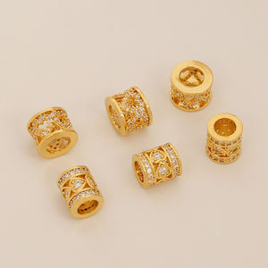 Pendenti a cuore cavo in oro placcato oro 18K stile classico europeo ciondoli zircone perlina di trasporto - Product Image 1