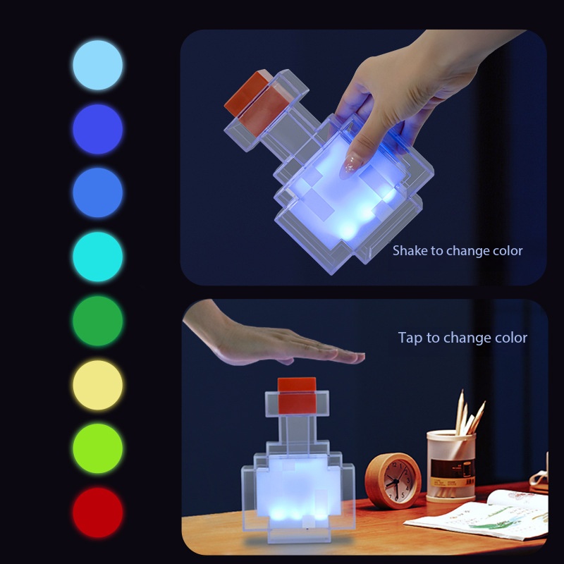 Botella que cambia de color con luz de 8 colores.