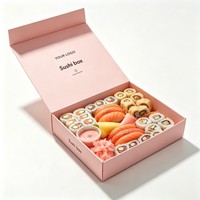 Boîte d'emballage magnétique pour sushis de haute qualité, personnalisée, avec impression de logo, boîte à fermeture pour sushis, boîte rigide pour sushis en forme de serpent