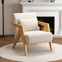 Fauteuils d'usine pour salon, fauteuil de salon moderne avec cadre en bois et tissu, avec coussin pour salon et chambre à coucher