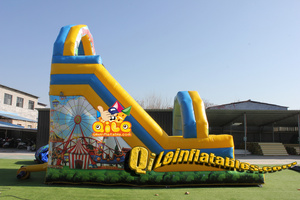 Customized Colorful Outdoor Amusement Park Dry Slide <strong>Toboggan</strong> Inflatable Commercial Carnival Jumping Bounce Trampoline