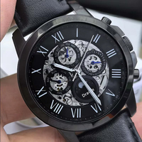 Montre automatique mécanique de luxe pour homme de marque haut de gamme, trois aiguilles, pointeur lumineux, étanche, montre en cuir de luxe FS