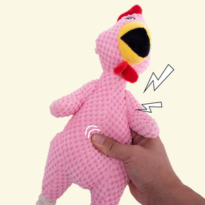 Pet Plush Toy Cat Dog Puzzle Toy Cute <strong>Chicken</strong> Bite Resistant Interactive <strong>Squeaky</strong> Pet Dog Teeth Cleaning Chew Toy Pet Supplies - Product Image 2