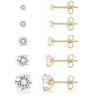Pendientes de circonita de acero inoxidable de importación y exportación con múltiples especificaciones para hombres y mujeres, juego de pendientes brillantes