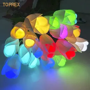 TOPREX-Tulipes artificielles en PU RVB multicolores, fleurs changeantes, mariages, fêtes, fête des mères, tige PE