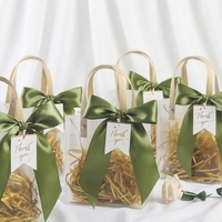 Sacs en plastique givrés pour mariage en PVC, avec étiquette de remerciement, MOQ 100 pièces, vente en gros du fabricant chinois, prêts à être expédiés